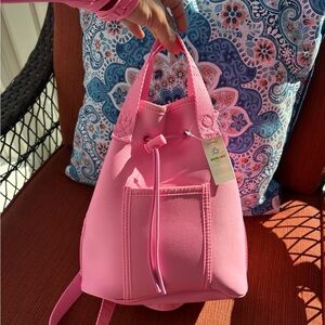 Aerie Bright Pink Drawstring Backpack NWOT